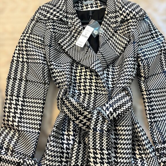 Stunning White House Black Market Plaid Statement Trench Coat (NEW) - Picture 2 of 4